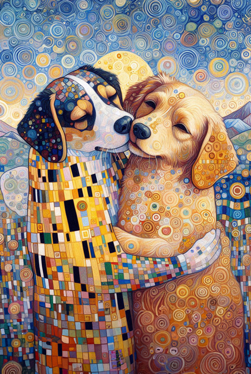 klimt s dogs in love  