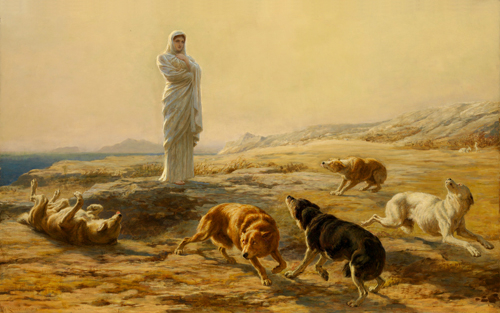 pallas athena and the herdsman s dogs (1876) briton riviere 