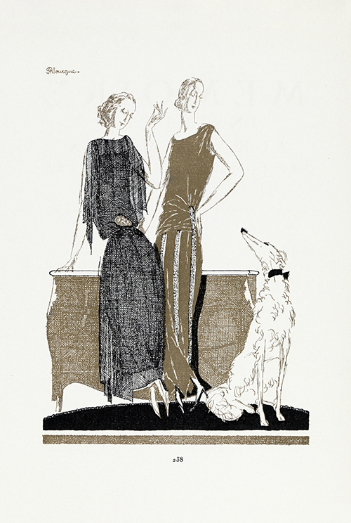 two dresses by doeuillet (1921) gazette du bon ton pierre morgue 