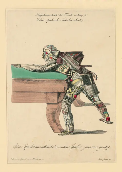 a player composed of all known games (ein spieler aus allen liekannten spielen zusamengesetzt) (1840) theodor alconiere 