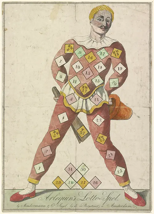 arlequin s lotto spel (1814 1848) gameboard  