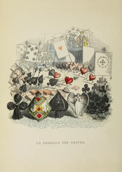 battle of the playing cards (1844) grandville 