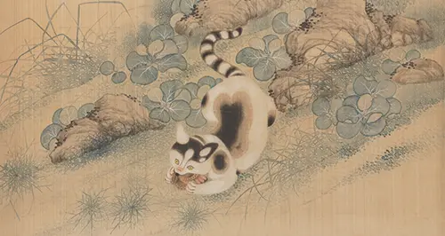 butterfly and a cat (1683) životinje yun bing 