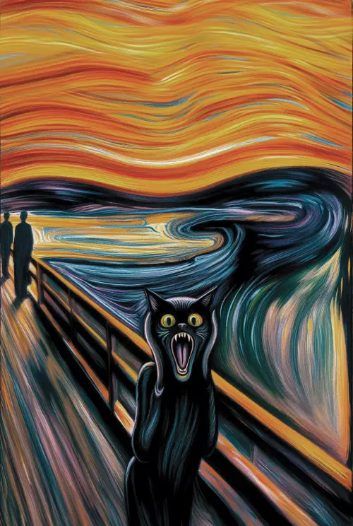 catvard munch black scream životinje 