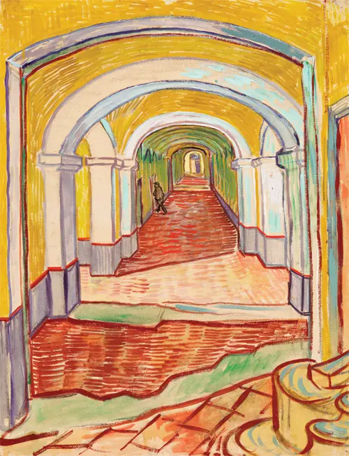 corridor in the asylum (1889) vinsent van gog 
