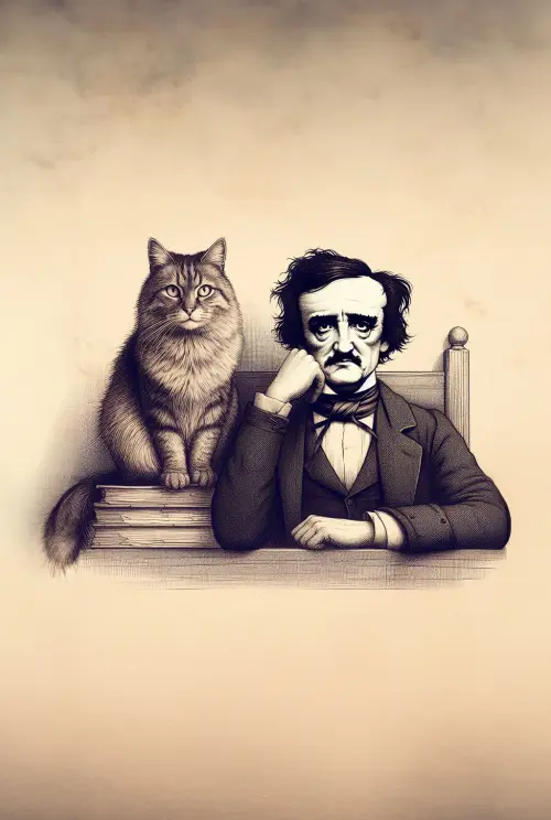 edgar allan poe and cat  