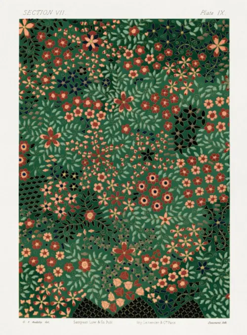 japanese floral print pattern (1884) the ornamental arts of japan g a audsley japan 