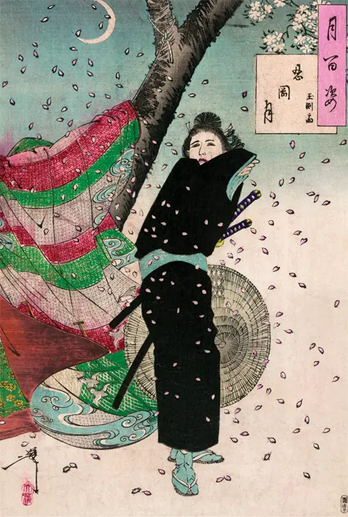 japanese woman, the moon of shinobugaoka (1904) japan tsukioka yoshitoshi 