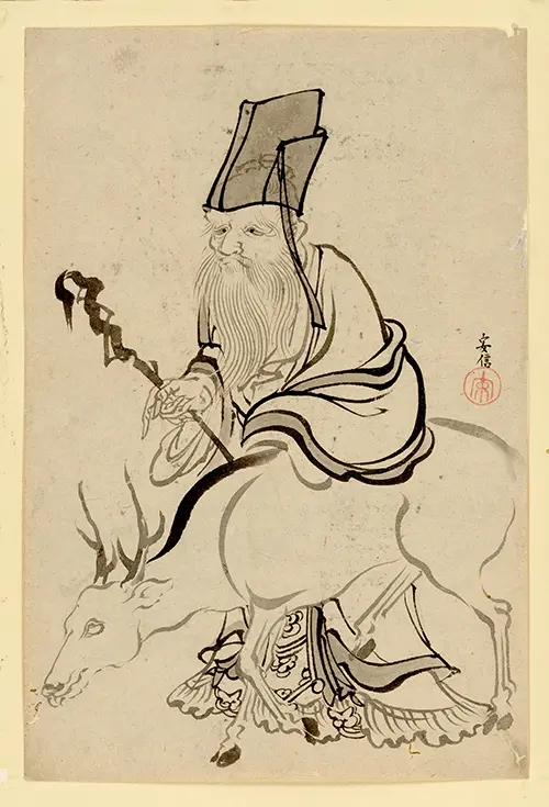juro (god of luck) japan katsushika hokusai 