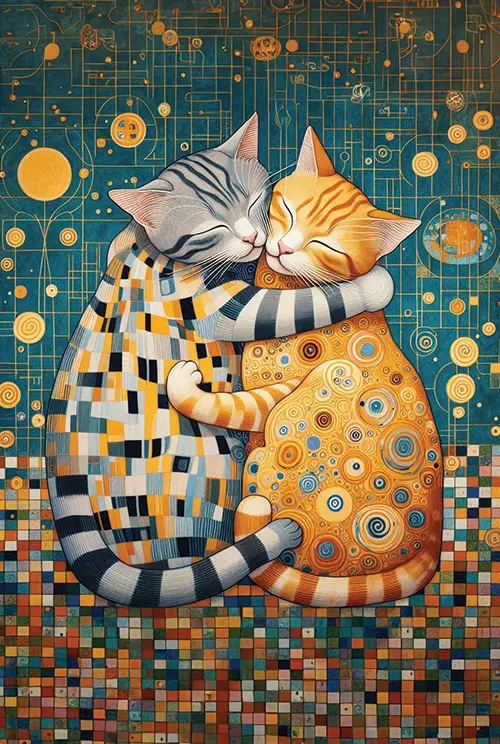 klimt s cats in love životinje 