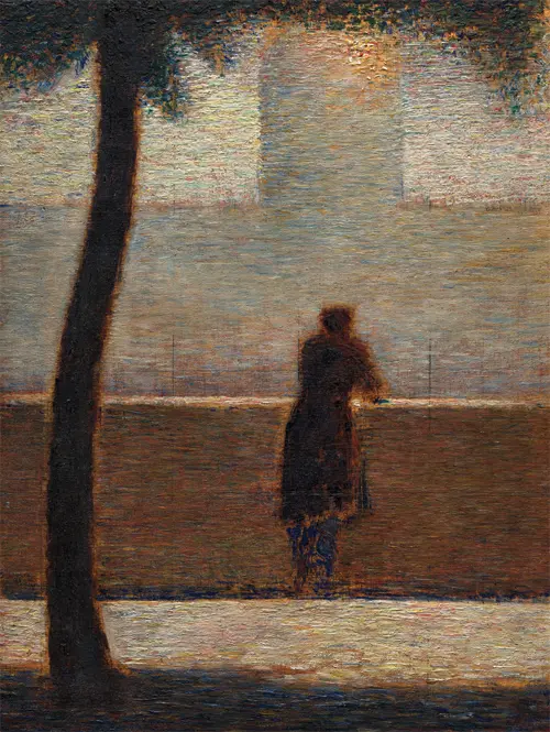 man leaning on a parapet (1881) georges seurat 