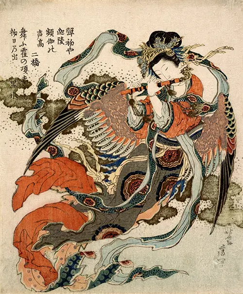 mystical bird (karyōbinga) (1820 33) japan katsushika hokusai 
