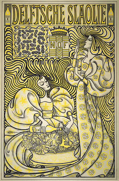 poster for delft salad oil (1894) jan toorop 