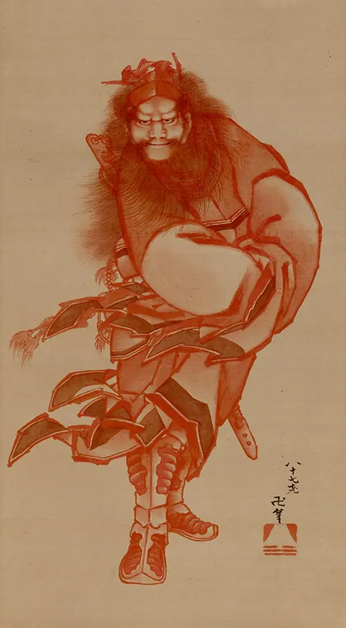 red zhong kui, the demon queller (1846) japan katsushika hokusai 