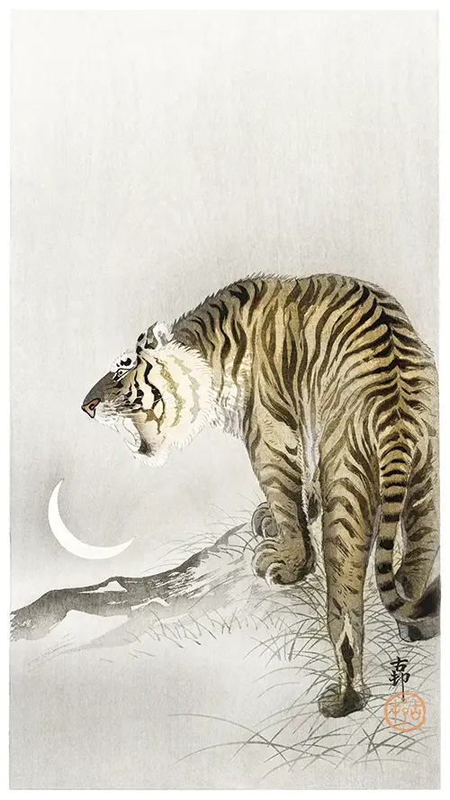 roaring tiger (1900 1945) japan ohara koson životinje 