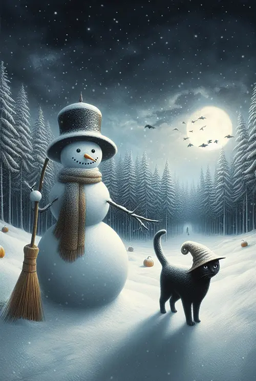 snowman and cat životinje 