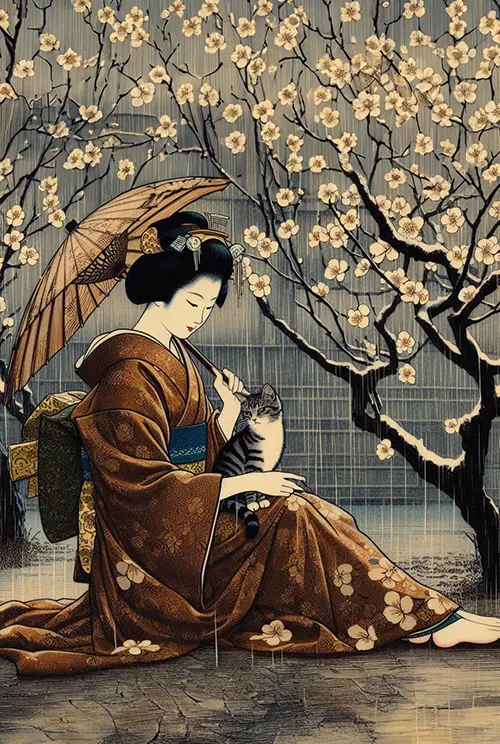 summer rain and cat japan 