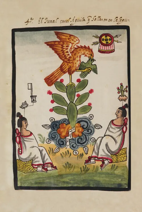 the founding of tenochtitlan the eagle, the snake, and the cactus (1585) juan de tovar 