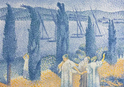 the promenade landscape with cypresses (1897) henri edmond cross 