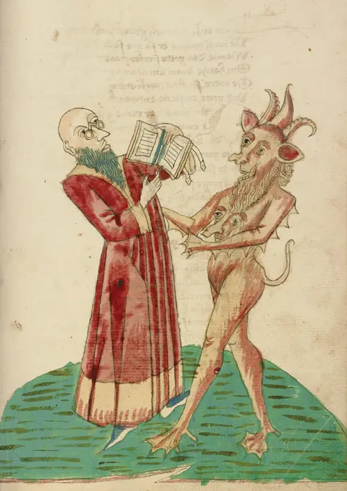 theodas with the book of magic and the devil (1469) hans schilling 