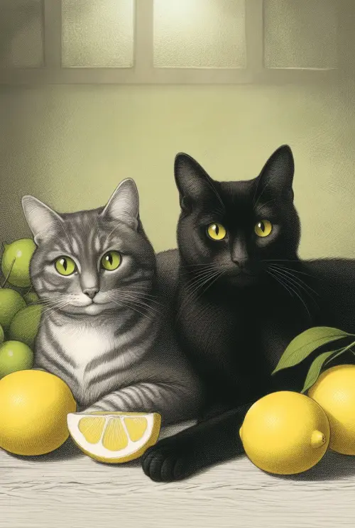 two cats and lemons životinje 