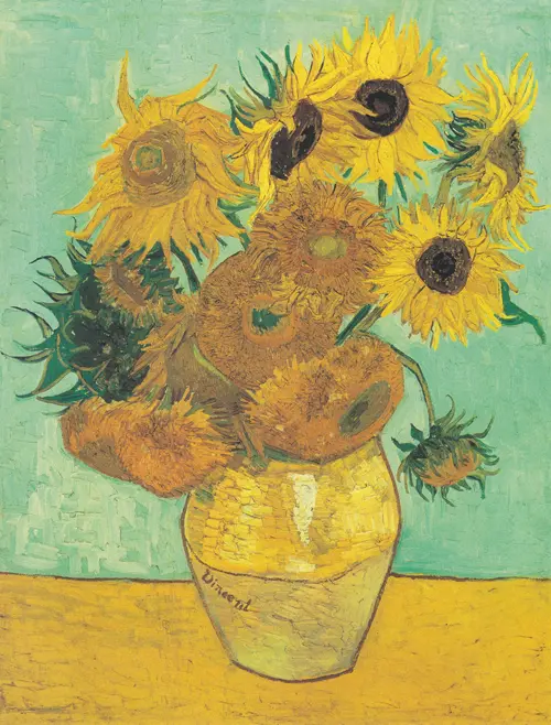 vase with twelve sunflowers (1888 1889) vinsent van gog 
