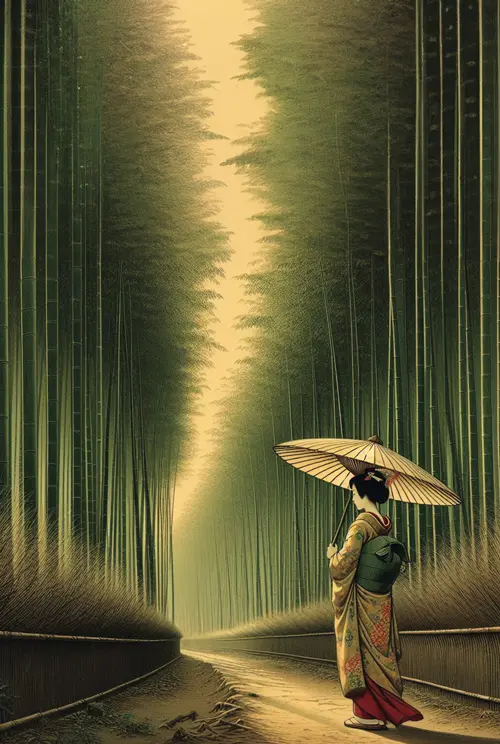 walk through the bamboo forest japan 