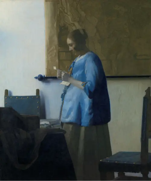 woman reading a letter (1663) johannes vermeer 