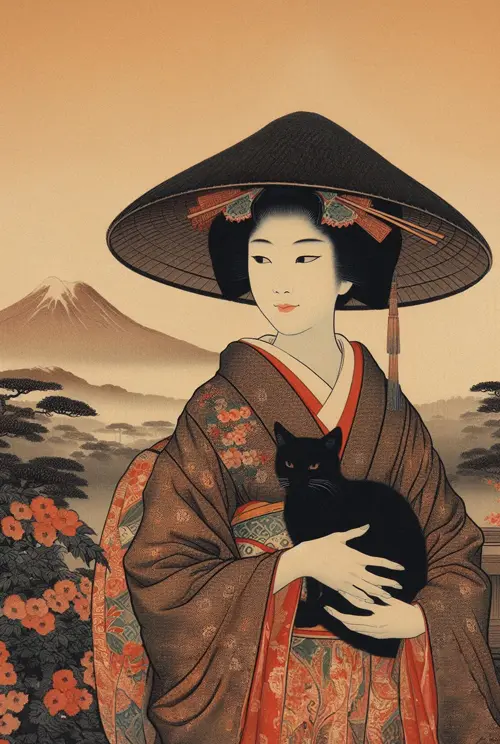 woman with cat japan 