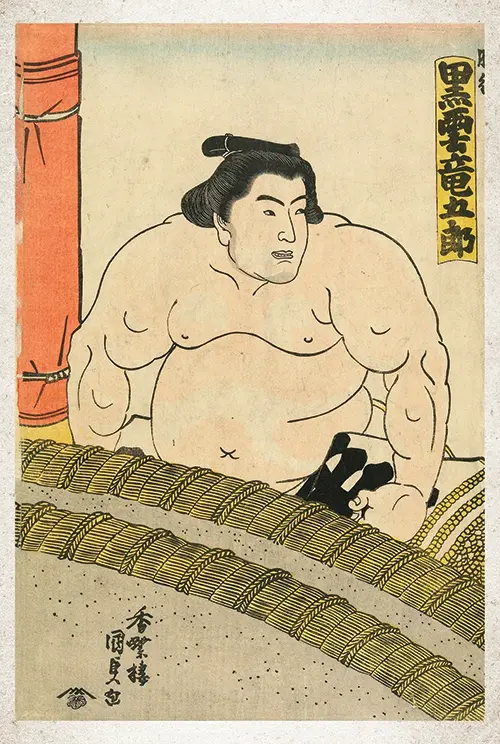 wrestler kurokumo ryūgorō from higo province (1843) japan utagawa kunisada 