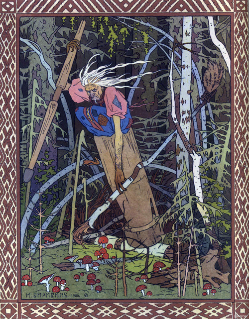 baba jaga veštica, noćni duh, šumska žena (1900) ivan bilibin 