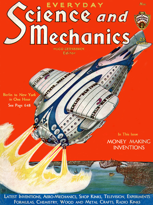 science and mechanics (november, 1931), magazine cover frank r paul 