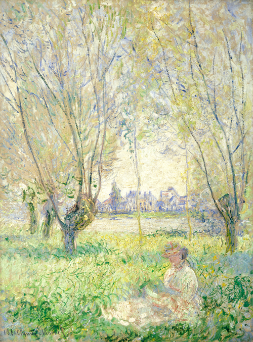 woman seated under the willows (1880) claude monet 