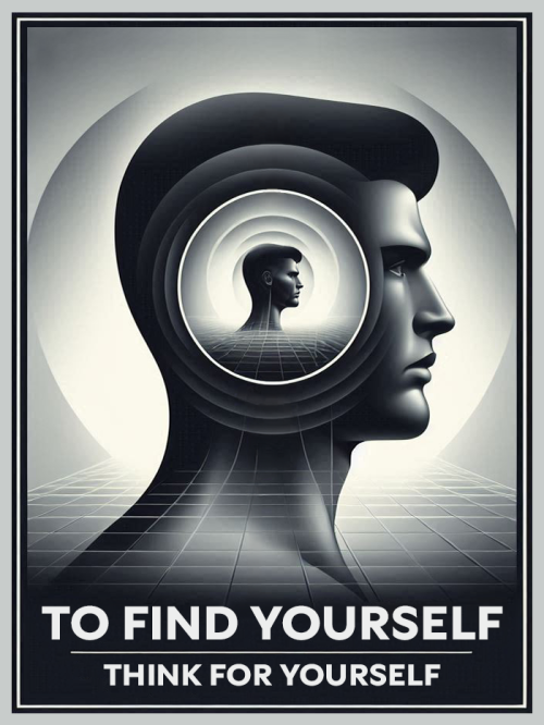 to find yourself, think for yourself  