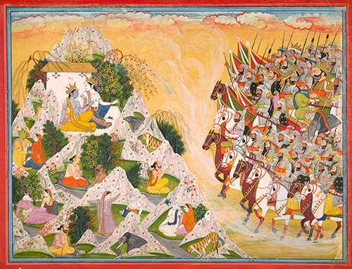 jarasandha s army advances toward krishna and balarama (mahabharata)  