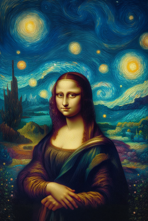 mona lisa in van gogh s style  