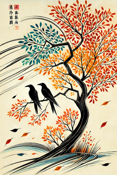 dve vrane i blagi jesenji vetar  