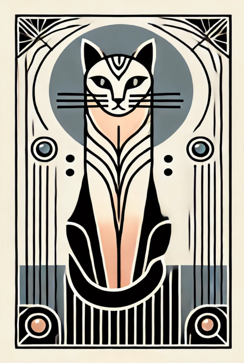 art deco cat  