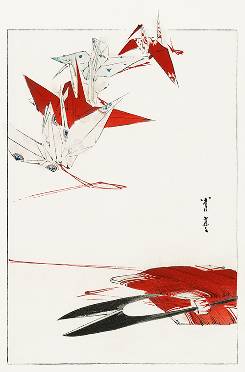 bird origami, bijutsu sekai (1893 1896) watanabe seitei 