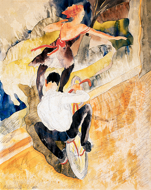 bicycle acrobats (1917) charles demuth 