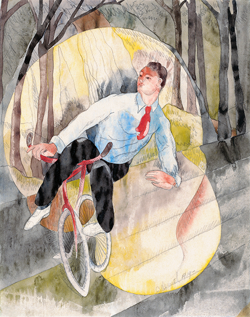 in vaudeville, the bicycle rider (1919) charles demuth 