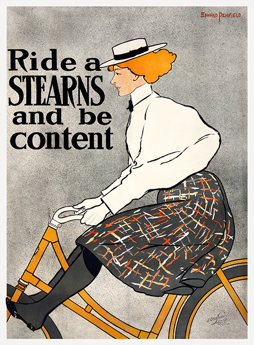 ride a stearns and be content (1896) edward penfield 