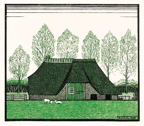 farmhouse with thatched roof (1919) julie de graag 