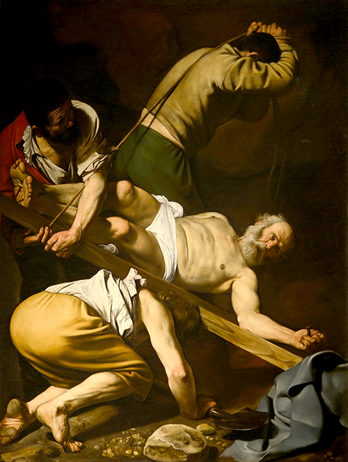 crucifixion of st peter (1600) caravaggio 