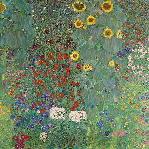 farm garden with sunflowers (1907) gustav klimt 