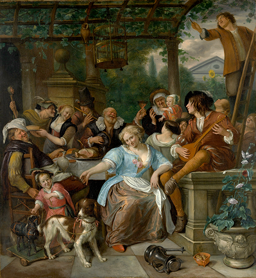 merry company on a terrace (1670) jan steen 