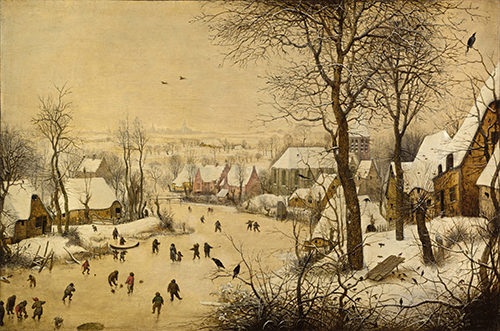 winter landscape with bird trap (1565) pieter bruegel the elder 