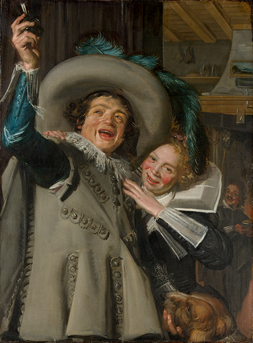 young man and woman in an inn (1623) frans hals 