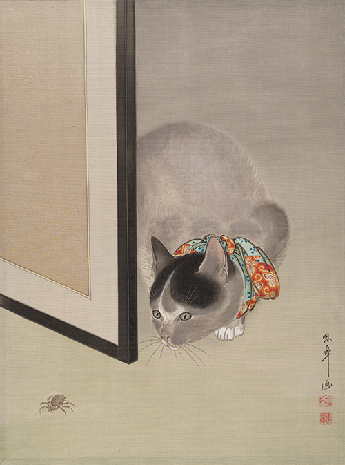 cat watching a spider (1793 1794) oide tōkō 