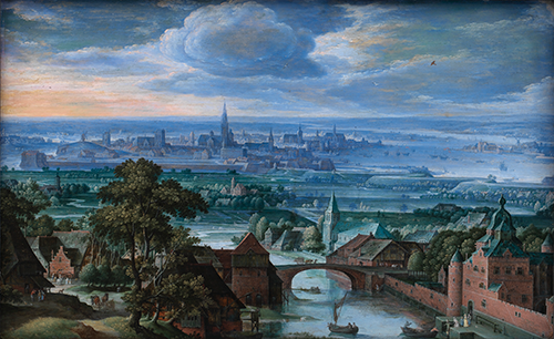 pejzaž sa pogledom na antwerpen (1580 1589) hans bol 